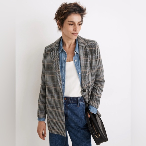 EUC Madewell Dorset Blazer in Bowne Plaid/ Color Essex Houndstooth Menswear (M) - Picture 1 of 15
